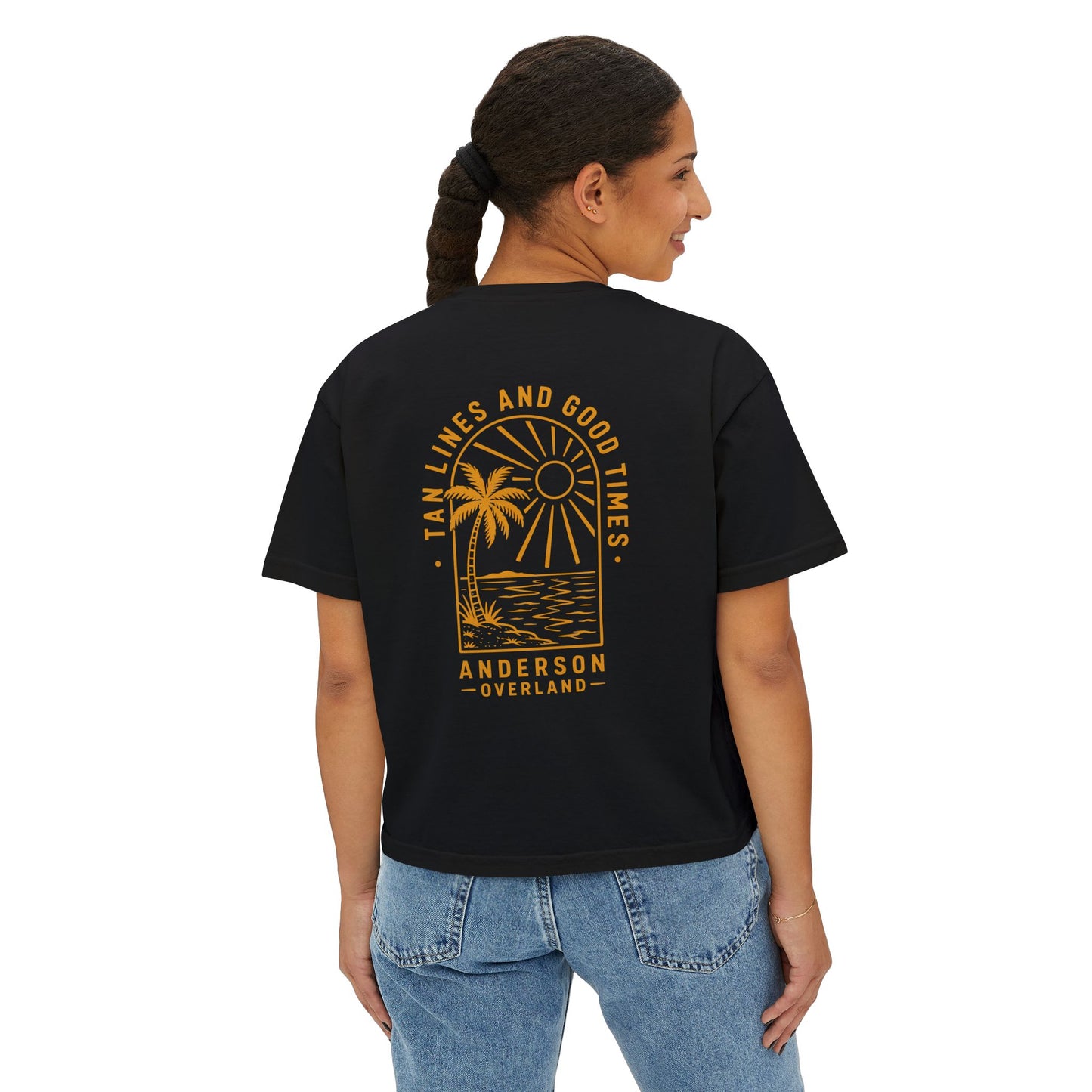 Women's Boxy Tee - Tan Line & Good Times