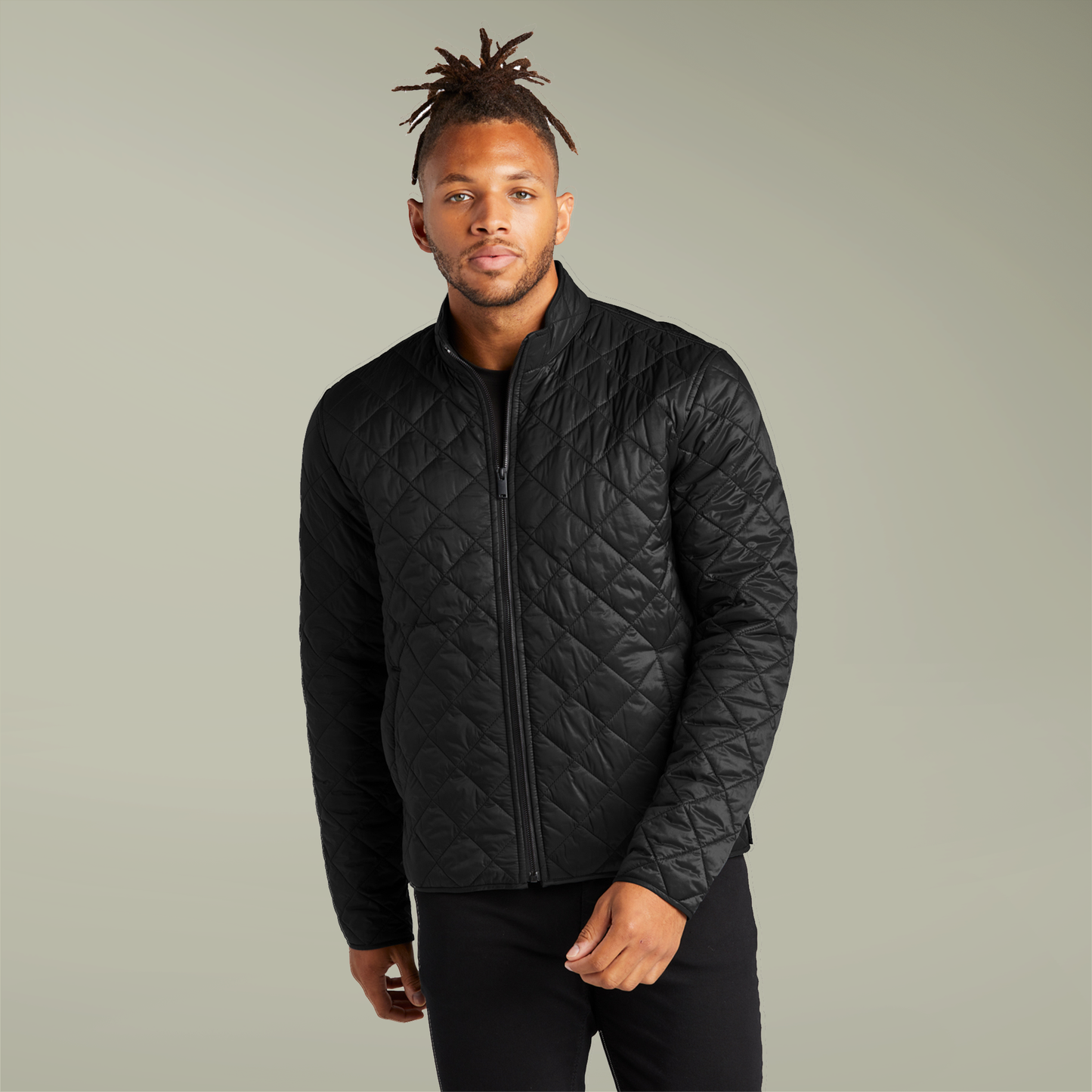 Men's Quilted Full-Zip Jacket (Embroidery)