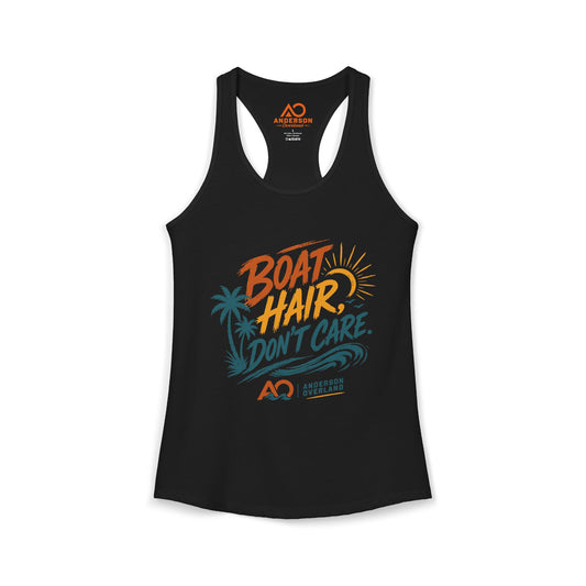 Boat Hair, Don't Care - Women's Racerback Tank