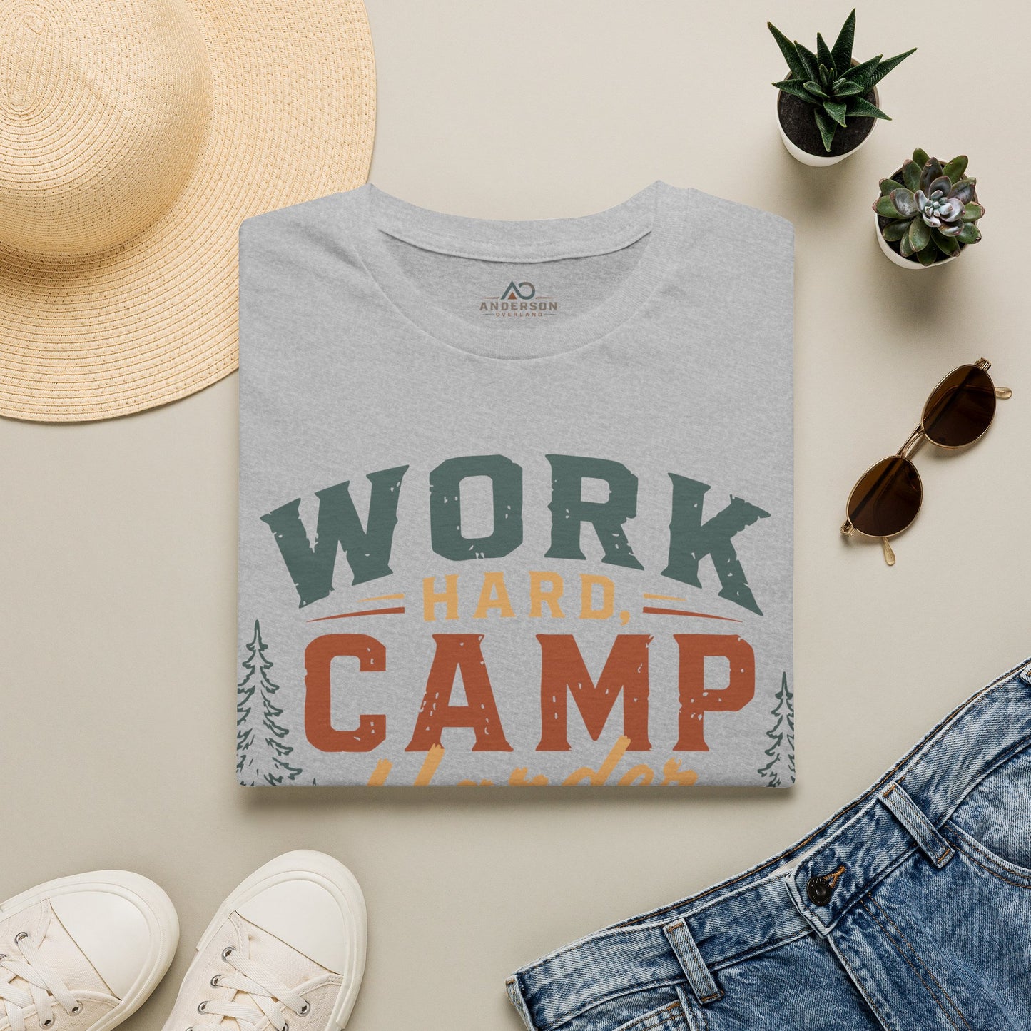 Work Hard, Camp Harder Unisex Shirt