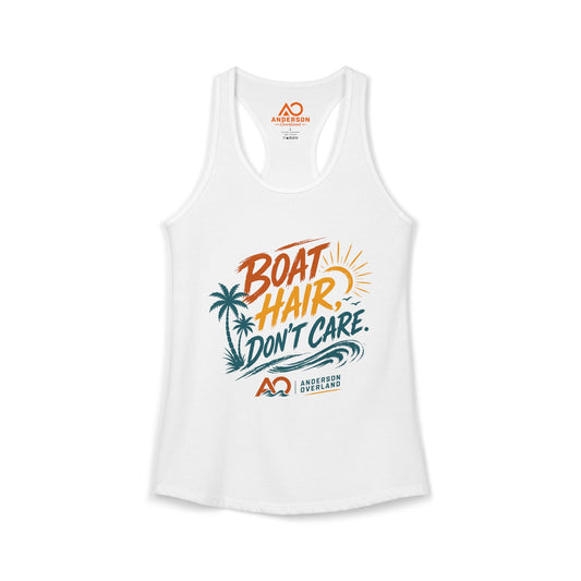 Boat Hair, Don't Care - Women's Racerback Tank