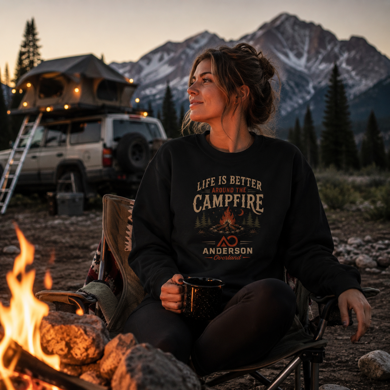 Overland Adventure Campfire Raglan Sweatshirt