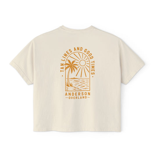 Women's Boxy Tee - Tan Line & Good Times